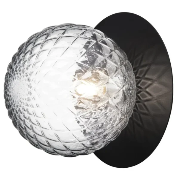 Nuura Liila 1 vägg-/taklampa, stor, svart - optic clear