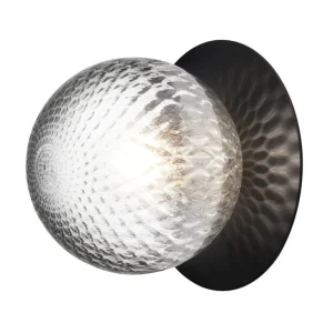 Nuura Liila 1 vägg-/taklampa, medium, svart - optic clear