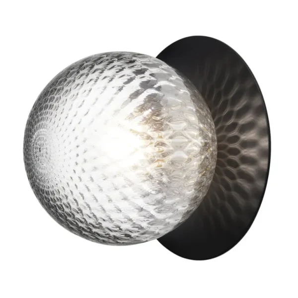 Nuura Liila 1 vägg-/taklampa, medium, svart - optic clear