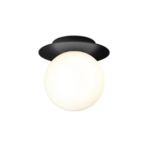 Nuura Liila 1 vägg-/taklampa, medium, svart - opalvit