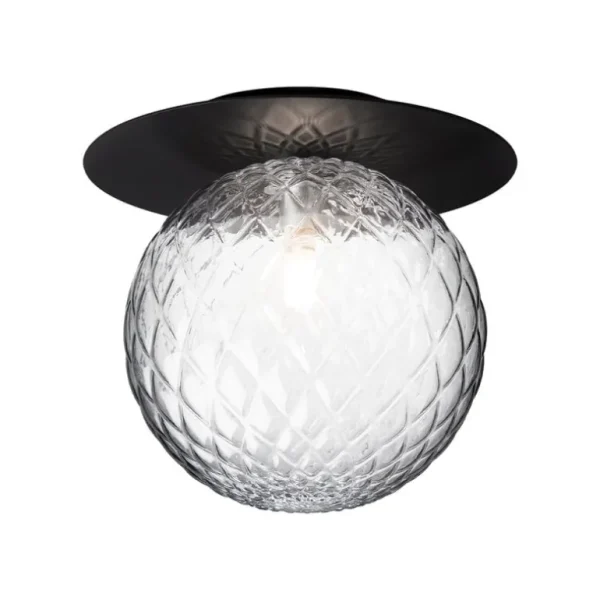 Nuura Liila 1 vägg-/taklampa, stor, svart - optic clear