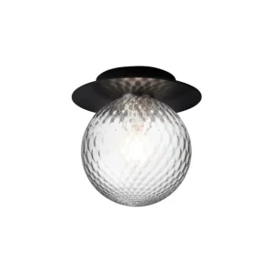Nuura Liila 1 vägg-/taklampa, medium, svart - optic clear