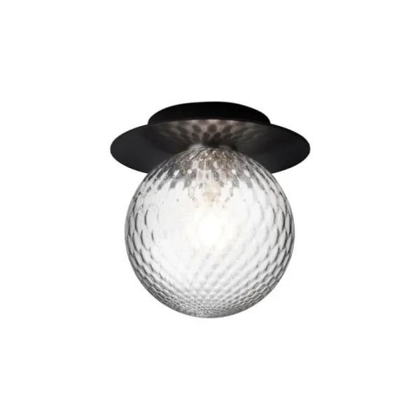 Nuura Liila 1 vägg-/taklampa, medium, svart - optic clear