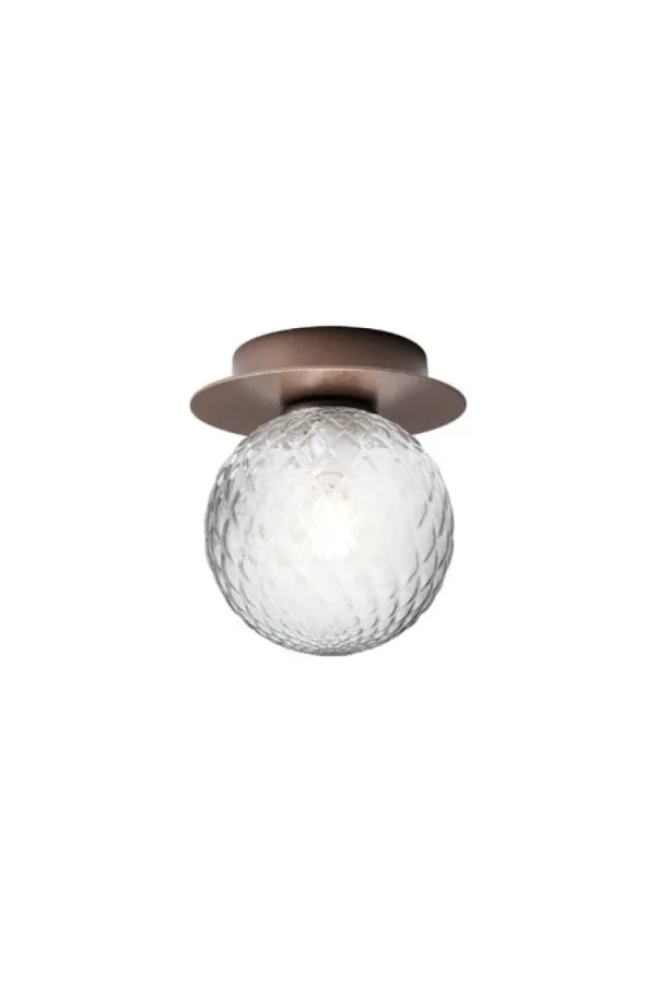 Nuura Liila 1 vägg-/taklampa, liten, mörk brons - klar optik