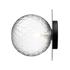 Nuura Liila 1 vägg-/taklampa, stor, svart - optic clear