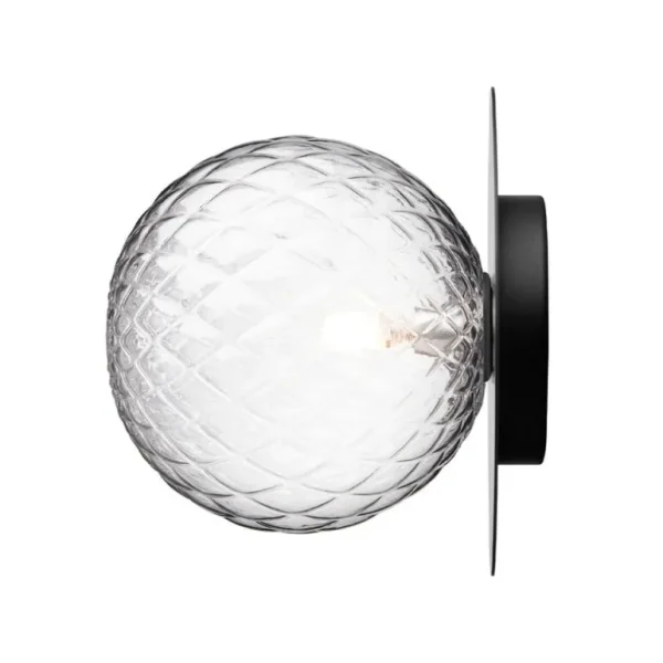 Nuura Liila 1 vägg-/taklampa, stor, svart - optic clear