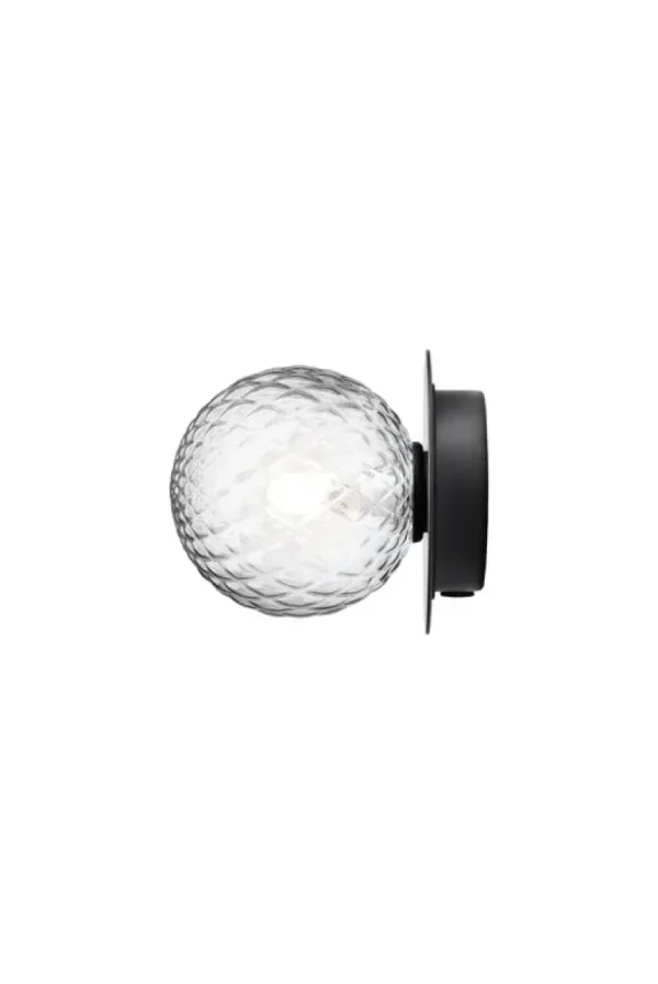 Nuura Liila 1 vägg-/taklampa, liten, svart - klar optik