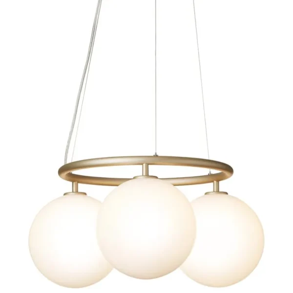 Nuura Miira 3 Circular pendellampa, mässing - opalvit