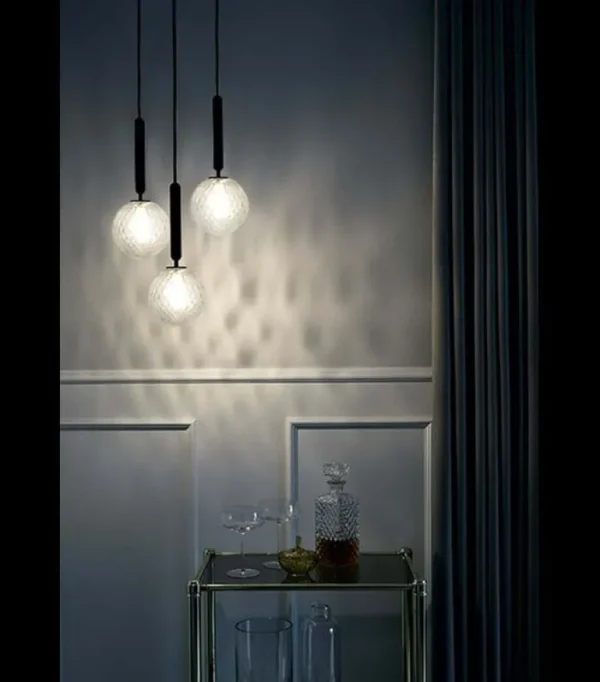 Nuura Miira 3 pendellampa, rock grey - klar