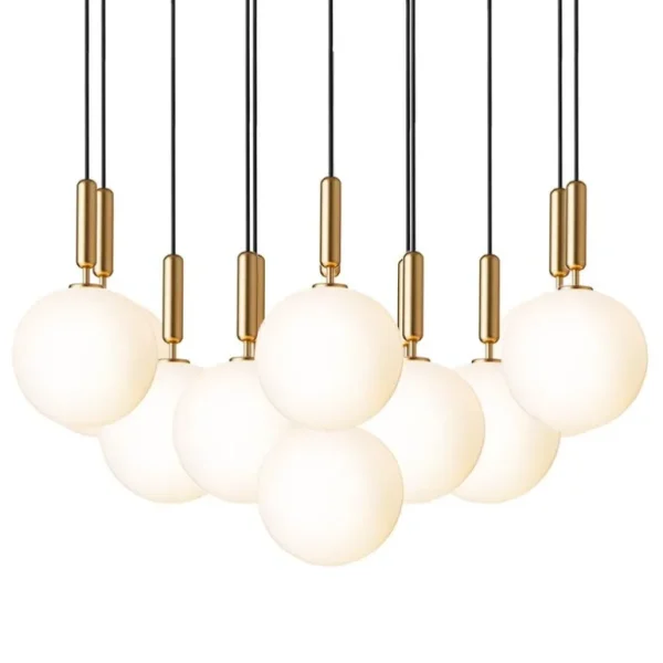Nuura Miira 13 stor pendellampa, mässing - opal