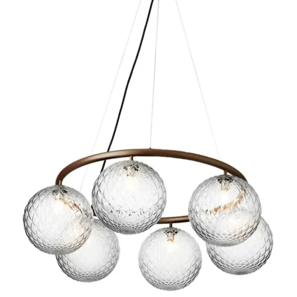 Nuura Mira 6 Circular pendellampa, mörk brons - klar