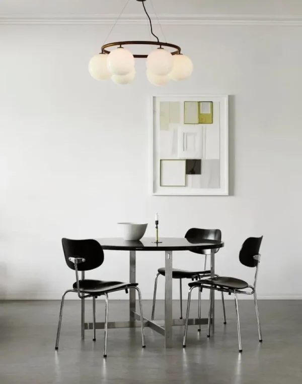 Nuura Mira 6 Circular pendellampa, mörk brons - opal white