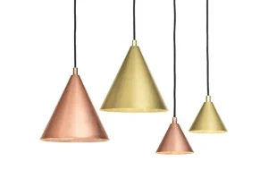 Örsjö Tratten pendellampa, stor, koppar