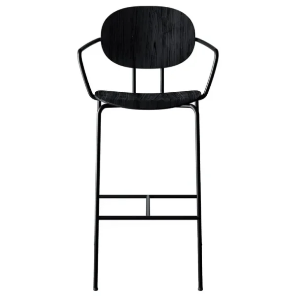 Sibast Piet Hein barstol med armstöd 75 cm, svart - svartlackerad ek