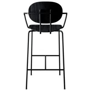 Sibast Piet Hein barstol med armstöd 75 cm, svart - svartlackerad ek