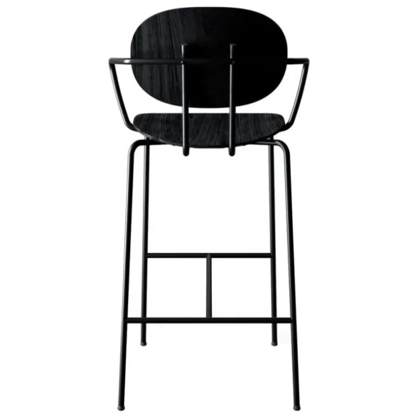 Sibast Piet Hein barstol med armstöd 75 cm, svart - svartlackerad ek