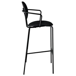 Sibast Piet Hein barstol med armstöd 75 cm, svart - svartlackerad ek