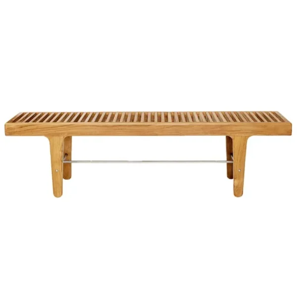 Sibast RIB låg bänk, teak - rostfritt stål