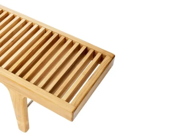 Sibast RIB låg bänk, teak - rostfritt stål