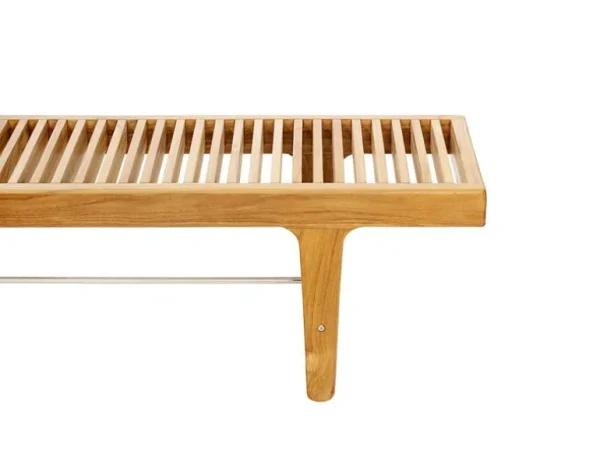 Sibast RIB låg bänk, teak - rostfritt stål