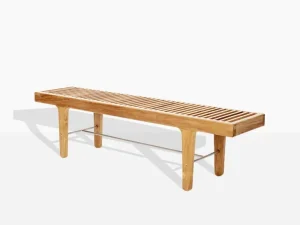 Sibast RIB låg bänk, teak - rostfritt stål