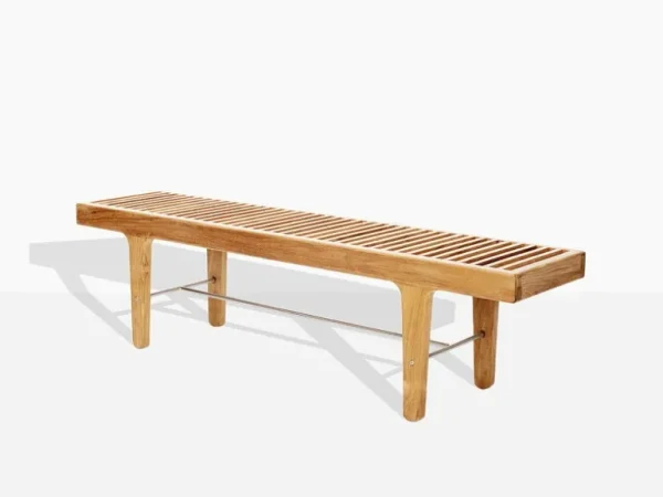 Sibast RIB låg bänk, teak - rostfritt stål