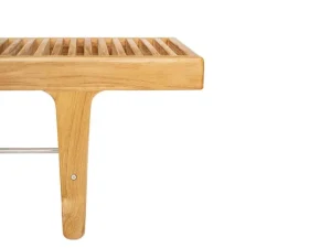 Sibast RIB låg bänk, teak - rostfritt stål