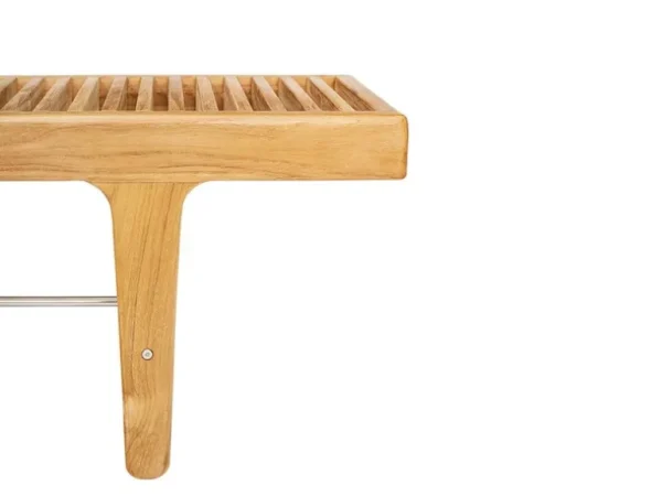 Sibast RIB låg bänk, teak - rostfritt stål