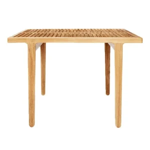 Sibast RIB matbord, 100 x 100 cm, teak - rostfritt stål