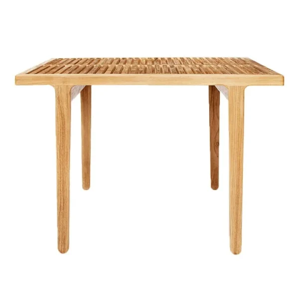 Sibast RIB matbord, 100 x 100 cm, teak - rostfritt stål