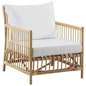 Sika-Design Caroline loungefåtölj, naturlig rotting - vit