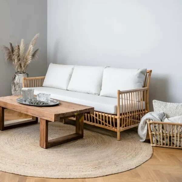 Sika-Design Caroline soffa, naturlig rotting - vit