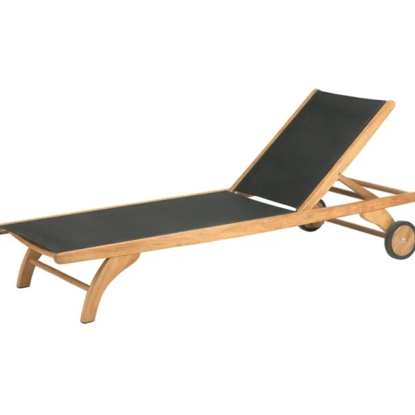 Skagerak Columbus solsäng, teak - svart
