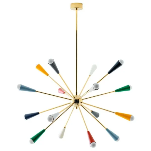 Stilnovo Sputnik pendellampa, guld - flerfärgad