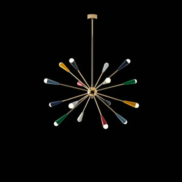 Stilnovo Sputnik pendellampa, guld - flerfärgad