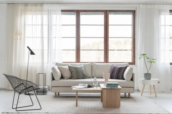 Tapio Anttila Collection ON2 Fabric bäddsoffa, naturvit Diamonds 012