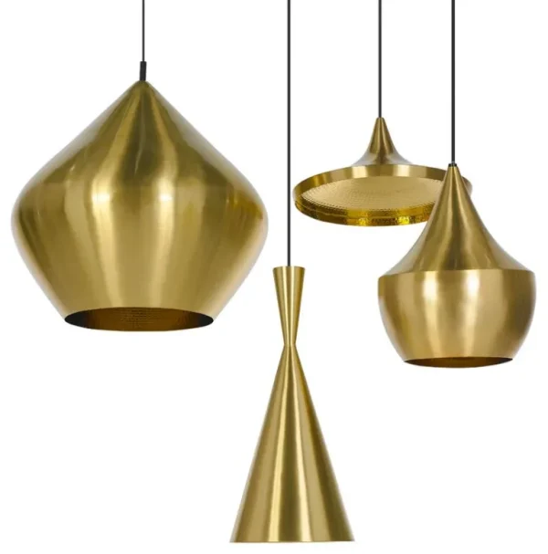 Tom Dixon Beat Tall LED-pendel, borstad mässing
