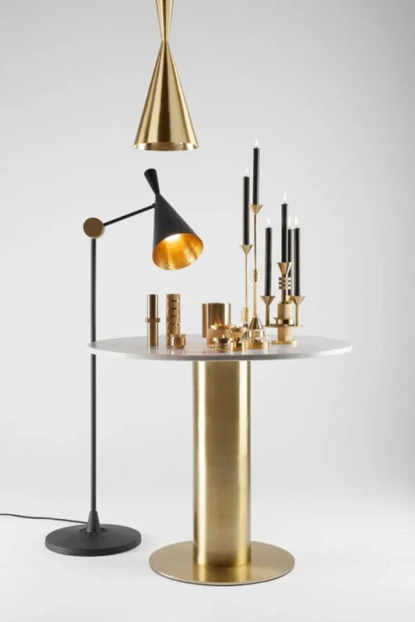 Tom Dixon Beat Tall LED-pendel, borstad mässing