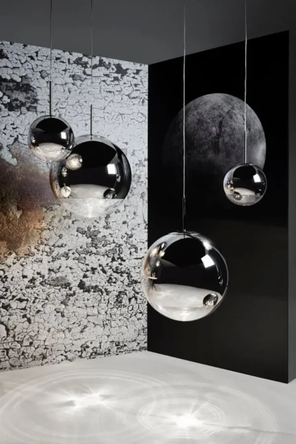 Tom Dixon Mirror Ball LED-pendel, 40 cm, silver