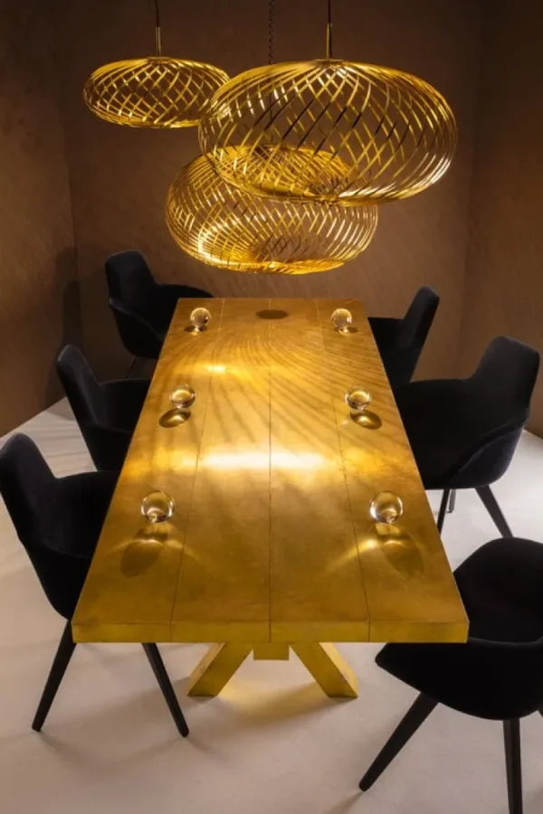 Tom Dixon Spring LED-pendel, stor, mässing