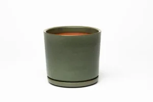 Vaidava Ceramics Moss blomkruka med fat, M, mossgrön