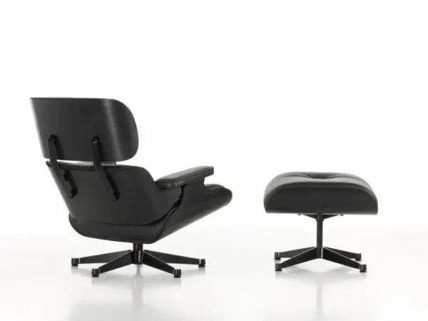Vitra Eames fåtölj, klassisk storlek, svart ask - svart läder