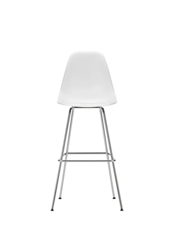 Vitra Eames, Plastic Stool, hög, bomullsvit RE - krom