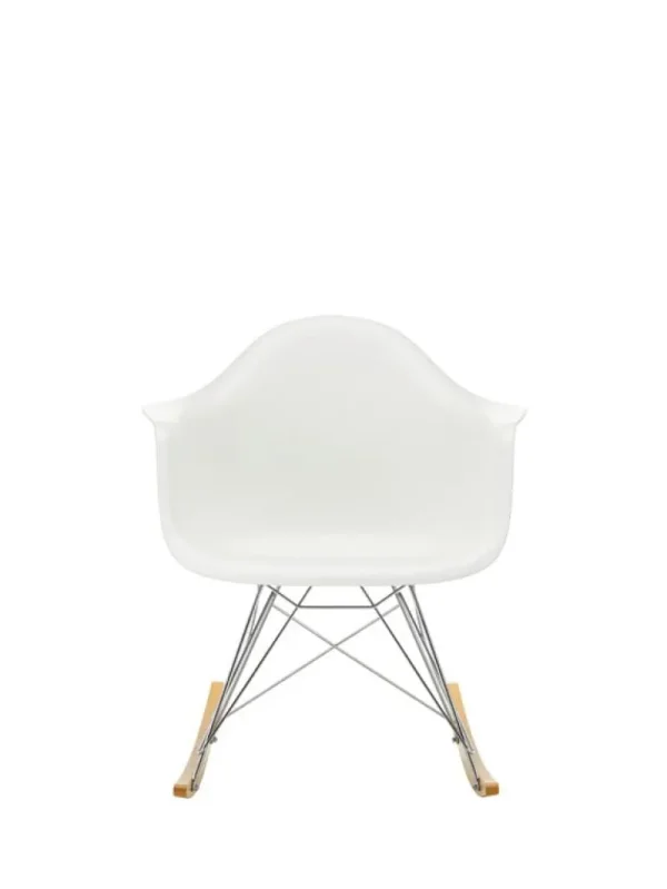 Vitra Eames RAR gungstol, cotton white RE - krom - lönn