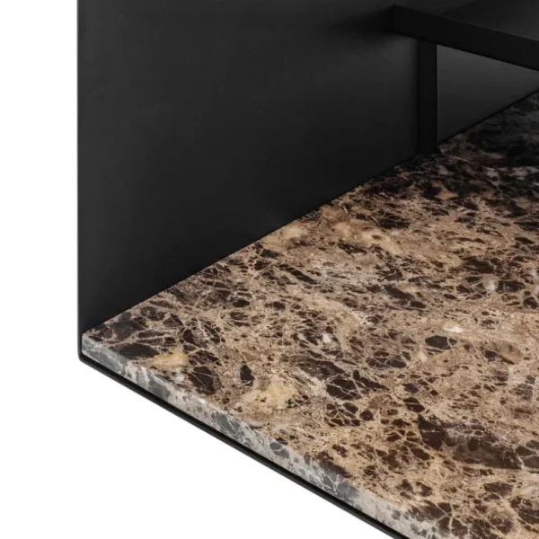 Wendelbo Expose soffbord, medium, brunt glas - Emperador-marmor