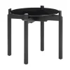 Wendelbo Notch sidobord, runt, S, svart glas - svartbetsad ek