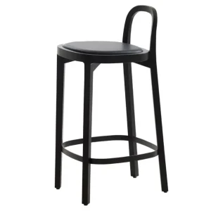 Woodnotes Siro+ barstol 65 cm, svart - svart läder